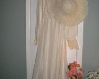 Vintage wedding dress and hat It's lovely