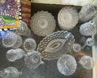 Fostoria American Clear Glass Footed Bowls and Serving Dish