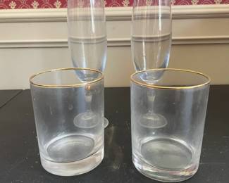 Vintage Gold Rimmed Crystal Glasses
