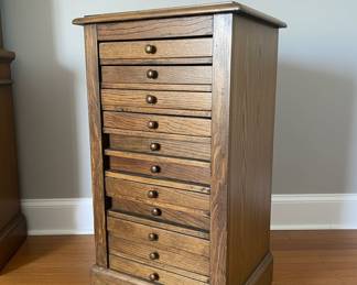 Vintage Oak Multi-Drawer Cabinet - Printer's Cabinet or Map Cabinet