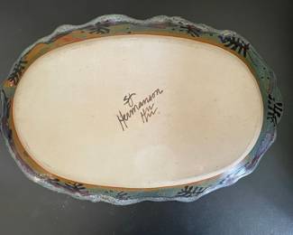 Hand-Painted Ceramic Oval Platter by Sarah Jo Hermanson