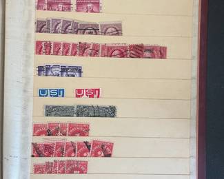 Vintage Stamp Collection in Junior Deluxe Stock Book