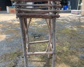 Rustic Adirondack Style Twig Plant Stand