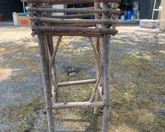 Rustic Adirondack Style Twig Plant Stand