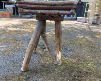 Rustic Log Stool