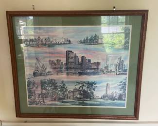 Walter H. Chapman Cityscape Watercolor Painting