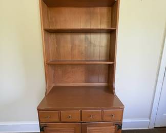 Vintage Ethan Allen Heirloom Nutmeg Maple Bookcase with Cabinet
