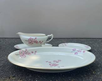 Vintage Cherry Blossom Gravy Boat and Platters by Heinrich Christine