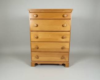 Vintage Solid Maple 5-Drawer Dresser