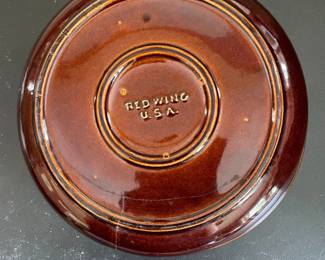 Red Wing Pottery Brown Drip Casserole Dish third image