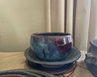 Sarah Jo Hermanson Studio Ceramic Bowl and Saucer Set