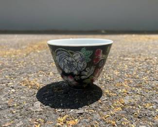 Vintage Famille Noire Porcelain Tea Cup