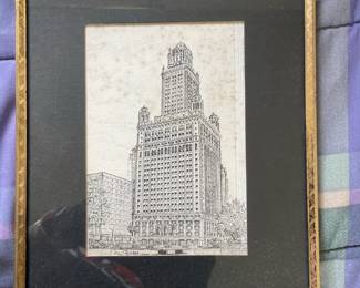 Architectural Etching of the Woolworth Building