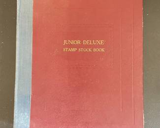 Vintage Stamp Collection in Junior Deluxe Stock Book