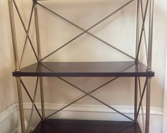 Vintage Three-Tier Etagere Shelf Unit with Ball Finials