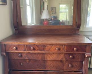 Victorian Walnut Chest of Drawers with Mirror