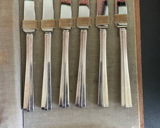 Silver Plated Flatware Set in Art Deco Style Wooden Case second image