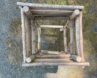Rustic Adirondack Style Twig Plant Stand second image