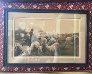 Shepherdess with Sheep Print After Rosa Bonheur