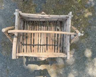 Rustic Log Wagon Display Stand second image