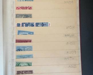 Vintage Stamp Collection in Junior Deluxe Stock Book