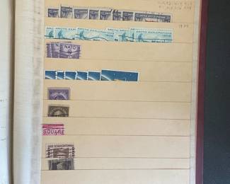 Vintage Stamp Collection in Junior Deluxe Stock Book