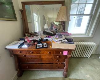 Victorian Walnut Chest of Drawers with Mirror