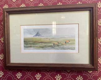 Mont SaintMichel Watercolor Painting