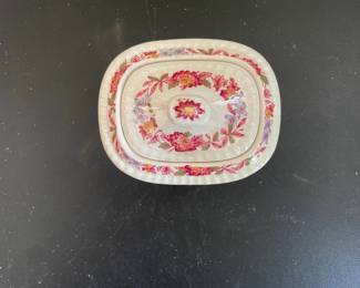 Spodes Aster Red Covered Dish and Sugar Bowl second image