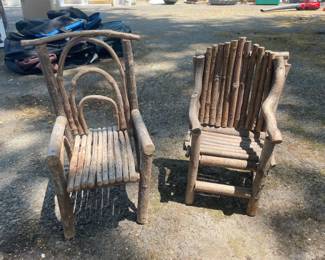 Pair of Rustic Twig Armchairs