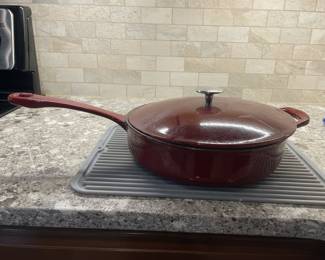 Kirkland Signature Enameled Cast Iron Skillet with Lid