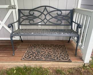 Vintage Ornate Metal Garden Bench