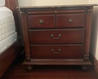 Hooker - 3-Drawer Nightstand with Marble Top