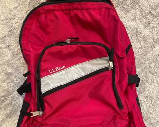 Vintage 90s LL Bean Reflective Red Rolling Backpack