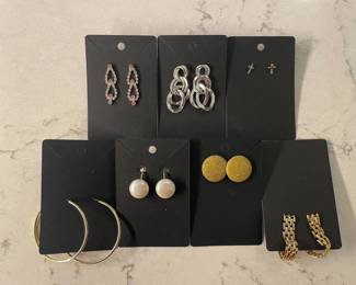 Assorted Vintage Costume Jewelry Lot - Earrings, Rings, and Hair Accessories