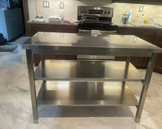 Stainless Steel Commercial Kitchen Prep Table with Shelves