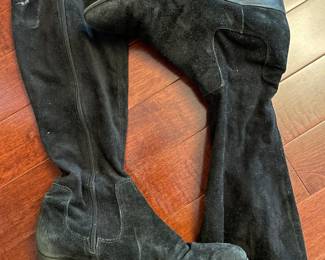Enzo Angiolini Black Suede Over-the-Knee Boots