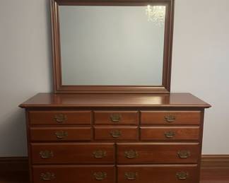 Taylor Jamestown Cherry Wood Dresser with Mirror
