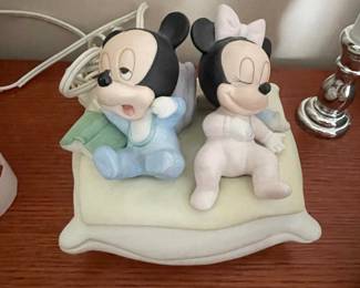 Vintage 1984 Disney Baby Mickey and Minnie Mouse Lamp Night Light