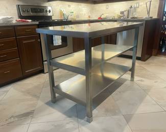 Stainless Steel Commercial Kitchen Prep Table with Shelves