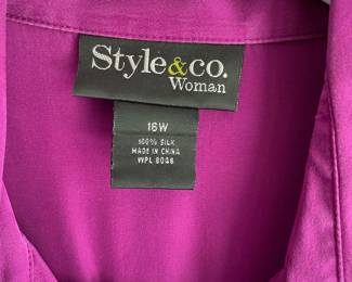 Style & Co. Woman 100% Silk Blouse