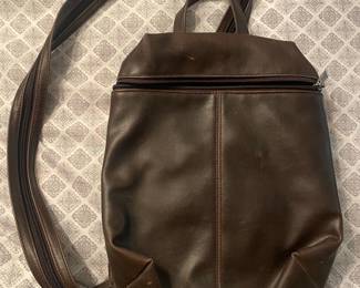 Cherokee Brown Faux Leather Convertible Backpack Purse