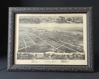 Newtown, Bucks County, Pennsylvania 1893 Bird's-Eye View Map
