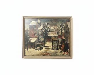 Winter Scene Painting by S. Walch