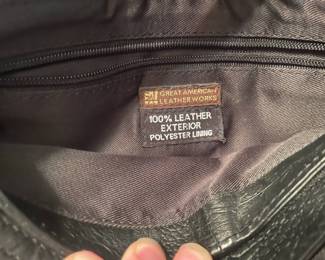Great American Leather Works Black Embossed Leather Crossbody Bag