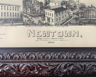 Newtown, Bucks County, Pennsylvania 1893 Bird's-Eye View Map