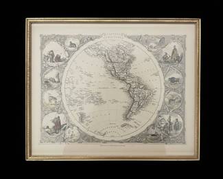 John Tallis & Company Western Hemisphere Map Print