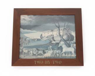 Edward Hicks "Two By Two" Noah's Ark Framed Print