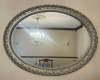 Vintage Ornate Oval Wall Mirror