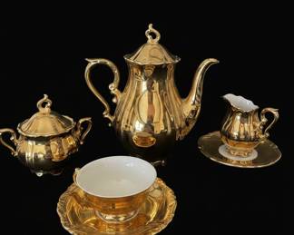Vintage Bavaria Gold Porcelain Tea Set
